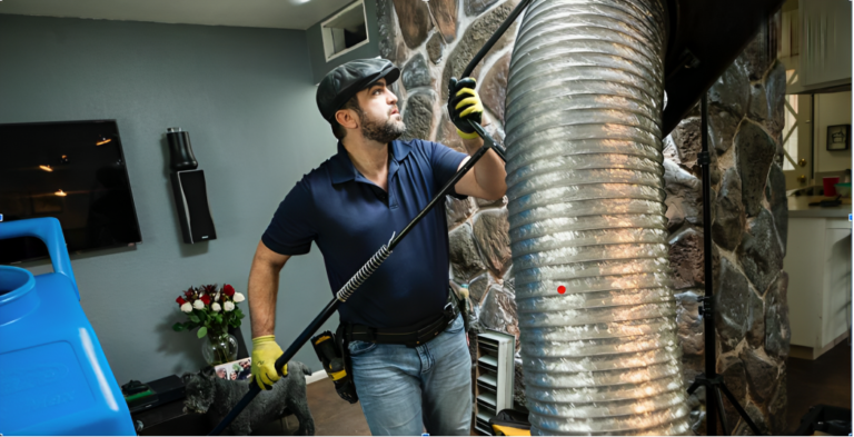 Our pros in action - cleaning your air ducts